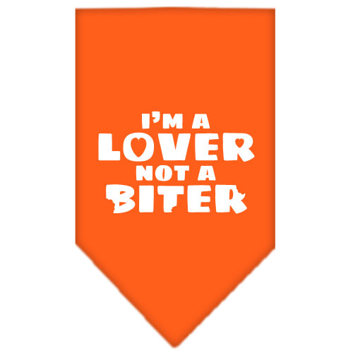 I'm a Lover Not a Biter Screen Print Bandana Orange Small